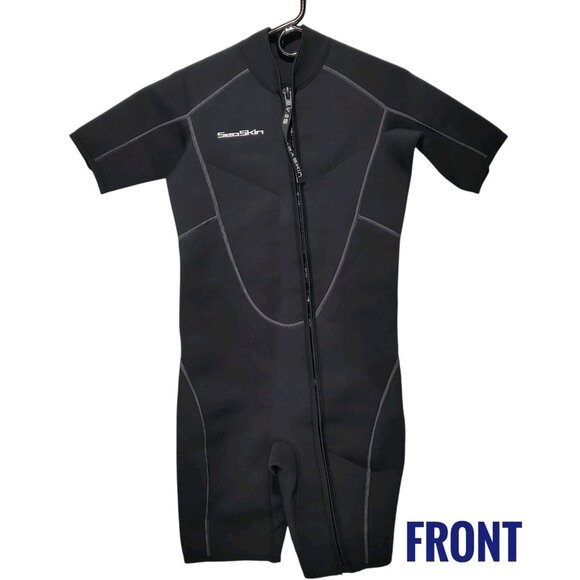 Seaskin 3mm Shorty Wetsuit Diving Front Zip Closure Wetsuit Men's Size S (READ.. - Picture 2 of 10